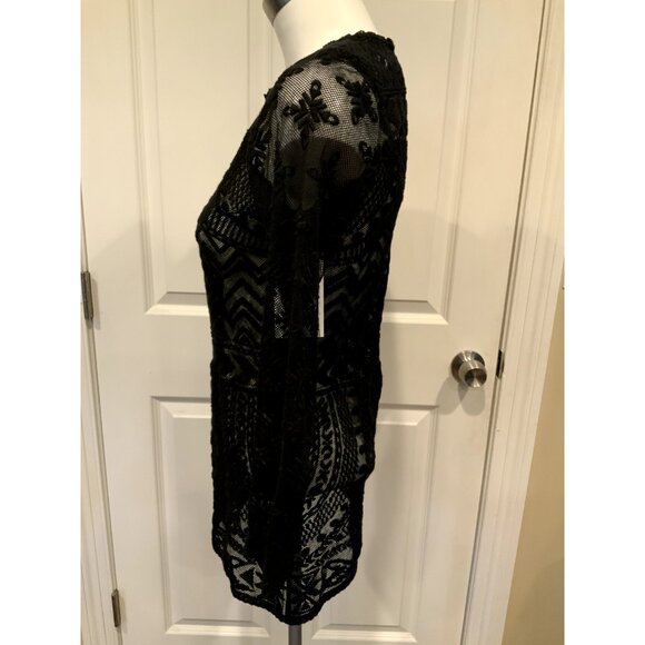 Isabel Marant x H&M Black Sheer Lace W/ Geometric Pattern Shirt , Size 4 - Picture 5 of 10